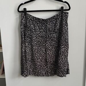 Madewell Black and White Floral Skirt